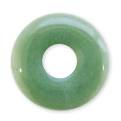 Pendentif Pi ou DONUT en jade aventurine (d3cm)