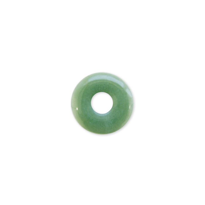 Pendentif Pi ou DONUT en jade aventurine (d3cm)