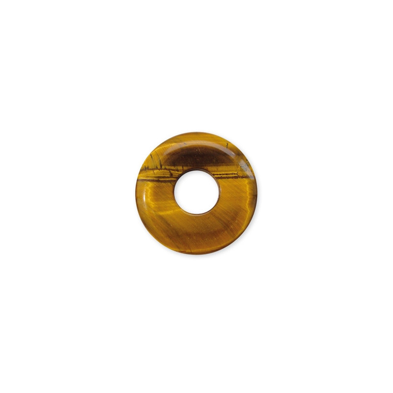 Pendentif Pi ou DONUT en oeil de tigre (d3cm)