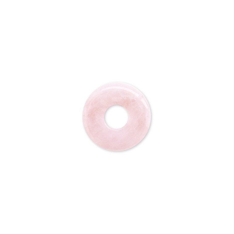Pendentif Pi ou DONUT en quartz rose (d3cm)