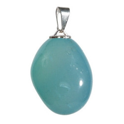 Pendentif PiERRE ROULéE en calcédoine bleue