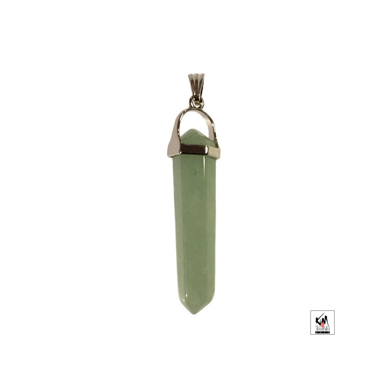 Pendentif pointe en JAdE SERPENTiNE (h4cm)