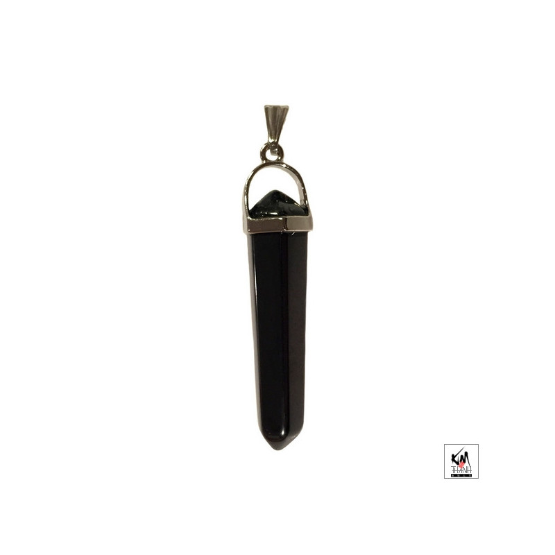 Pendentif pointe en ONYX NOiR (h4cm)