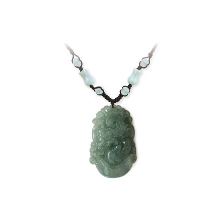 Pendentif ZODiAQUE ChiNOiS en jade aventurine (Boeuf / Buffle) h3.5cm