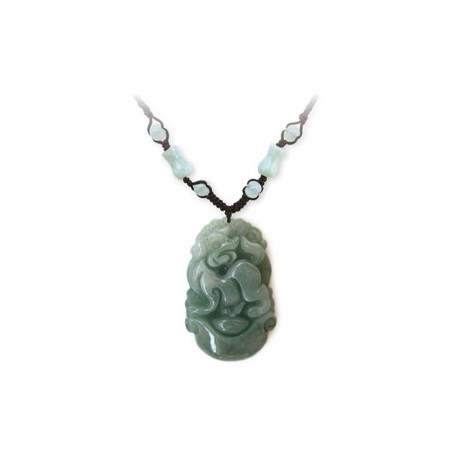 Pendentif ZODiAQUE ChiNOiS en jade aventurine (Chien) h3.5cm
