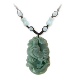 Pendentif ZODiAQUE ChiNOiS en jade aventurine h3.5cm