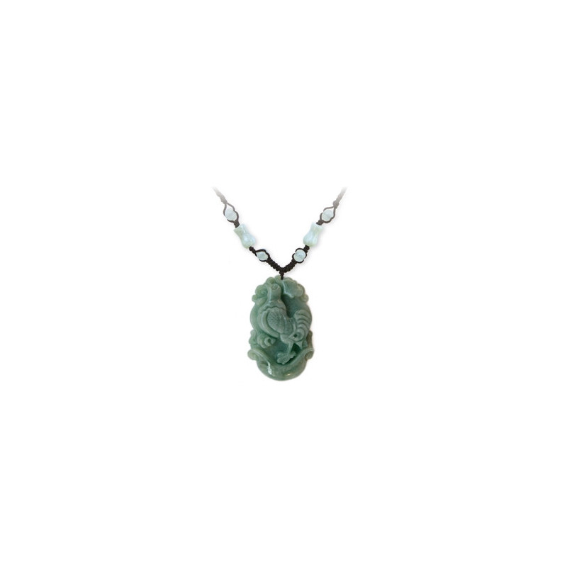 Pendentif ZODiAQUE ChiNOiS en jade aventurine h3.5cm