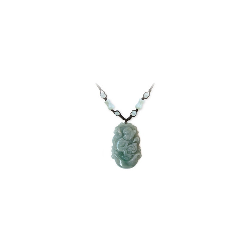 Pendentif ZODiAQUE ChiNOiS en jade aventurine (Singe) h3.5cm