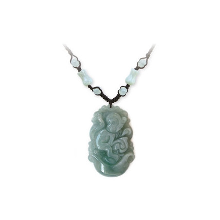 Pendentif ZODiAQUE ChiNOiS en jade aventurine (Singe) h3.5cm