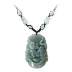 Pendentif ZODiAQUE ChiNOiS en jade aventurine (Souris / Rat) h3.5cm