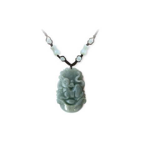Pendentif ZODiAQUE ChiNOiS en jade aventurine (Souris / Rat) h3.5cm