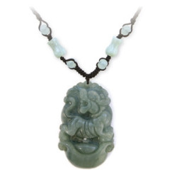 Pendentif ZODiAQUE ChiNOiS en jade aventurine (Tigre) h3.5cm