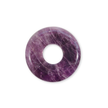 Pendentif Pi ou DONUT en améthyste (d3cm)