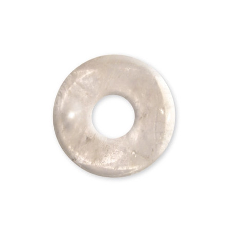 Pendentif Pi ou DONUT en cristal de roche (d3cm)