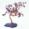 Arbre de Fortune 財富樹 100 pierres AMéThYSTE sur socle en agate (h13cm)