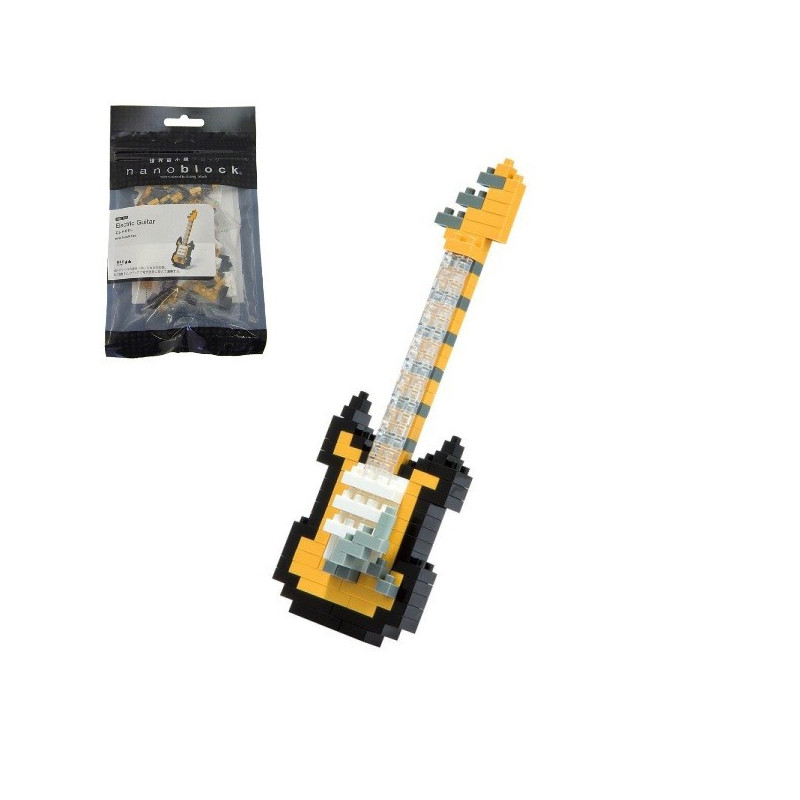 nanoblock mini GUiTARE ELECTRiQUE JAUNE (+ de 160 pièces) [NBC_023]