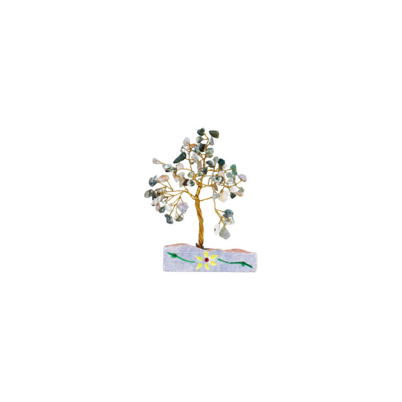 Arbre de Fortune 財富樹 80 pierres AGATE ARbRE sur socle en pierre (h20cm)