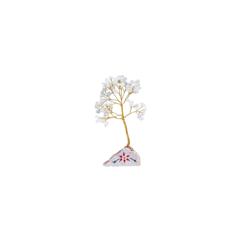 Arbre de Fortune 財富樹 80 pierres CRiSTAL de ROChE sur socle en pierre (h20cm)