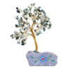 Arbre de Fortune 財富樹 160 pierres AGATE MOUSSE sur socle en pierre (h25cm)