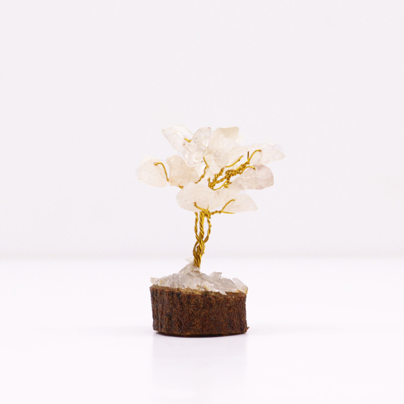 Arbre de Fortune 財富樹 15 pierres CRiSTAL sur socle en bois (h6cm)