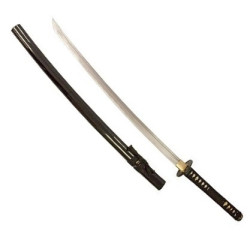 Katana forgé main KURO (lame DAMAS) coffret complet en bois