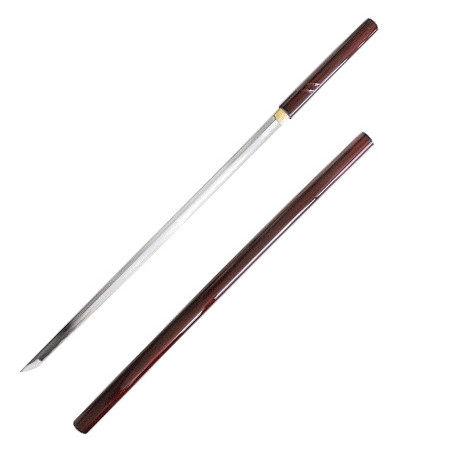 Katana forgé main ZATOiChi ROUGE (lame MARU) coffret en bois