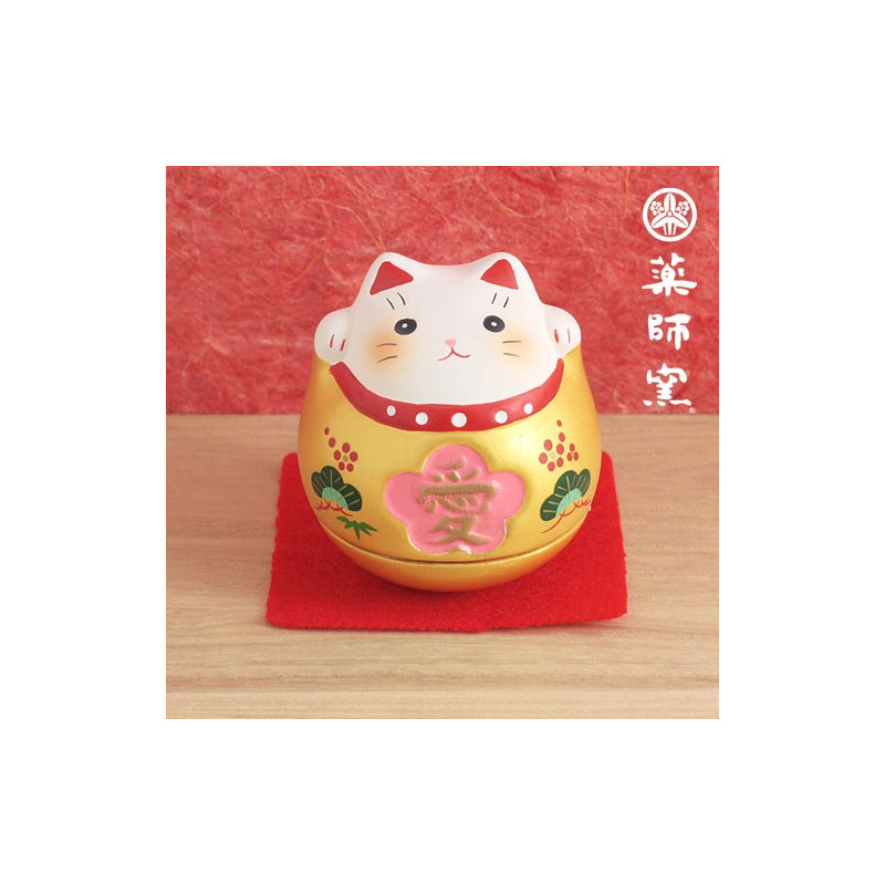Culbuto Maneki neko doré AMOUR (h5.5cm)