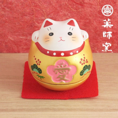 Culbuto Maneki neko doré AMOUR (h5.5cm)