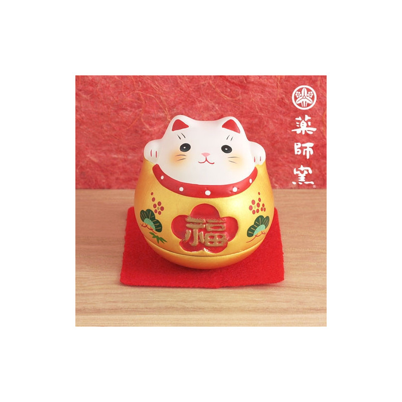 Culbuto Maneki neko doré BONhEUR (h5.5cm)