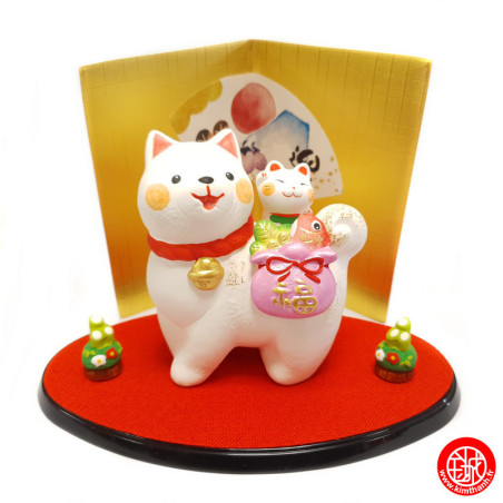 ChiEN 2018 avec Maneki neko en argile (h7cm)