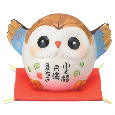 Chouette FUKURO en porcelaine japonaise AMiTié (h5cm)