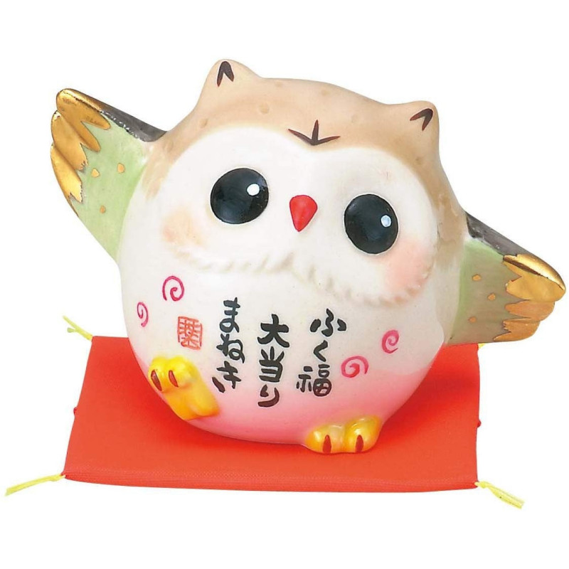 Chouette FUKURO en porcelaine japonaise ChANCE (h5cm)