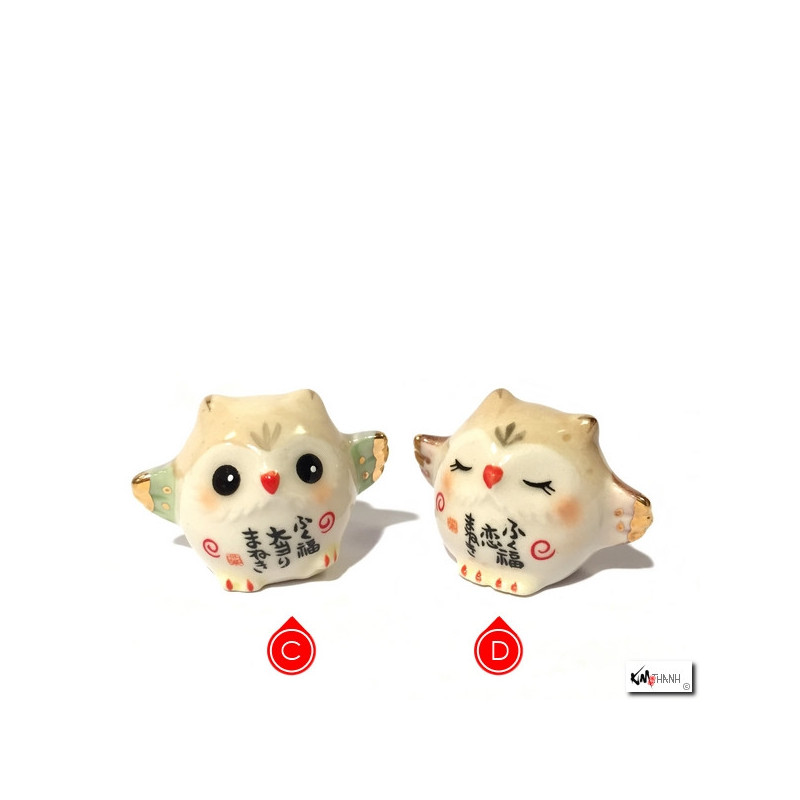 Chouette FUKURO MiNi en porcelaine japonaise (h2.4cm)