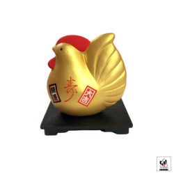 Coq 2017 doré (longévité) en argile h7.5cm