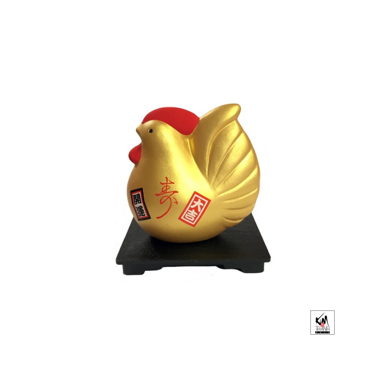 Coq 2017 doré (longévité) en argile h7.5cm