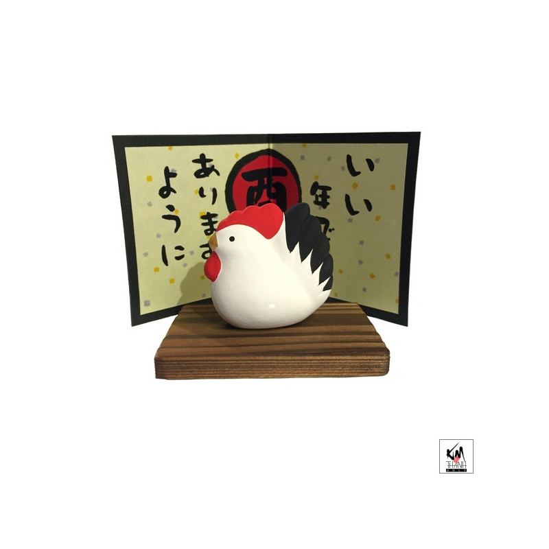 Coq 2017 en argile h4.5cm