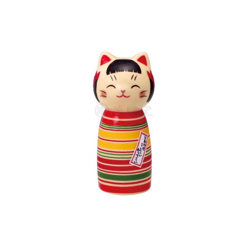 Kokeshi Maneki neko MiWA en porcelaine (h9cm)