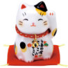 Maneki neko BONhEUR miké (tacheté) en porcelaine japonaise (h6cm)