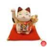 Maneki neko BONNE ChANCE miké en porcelaine japonaise (h7cm)