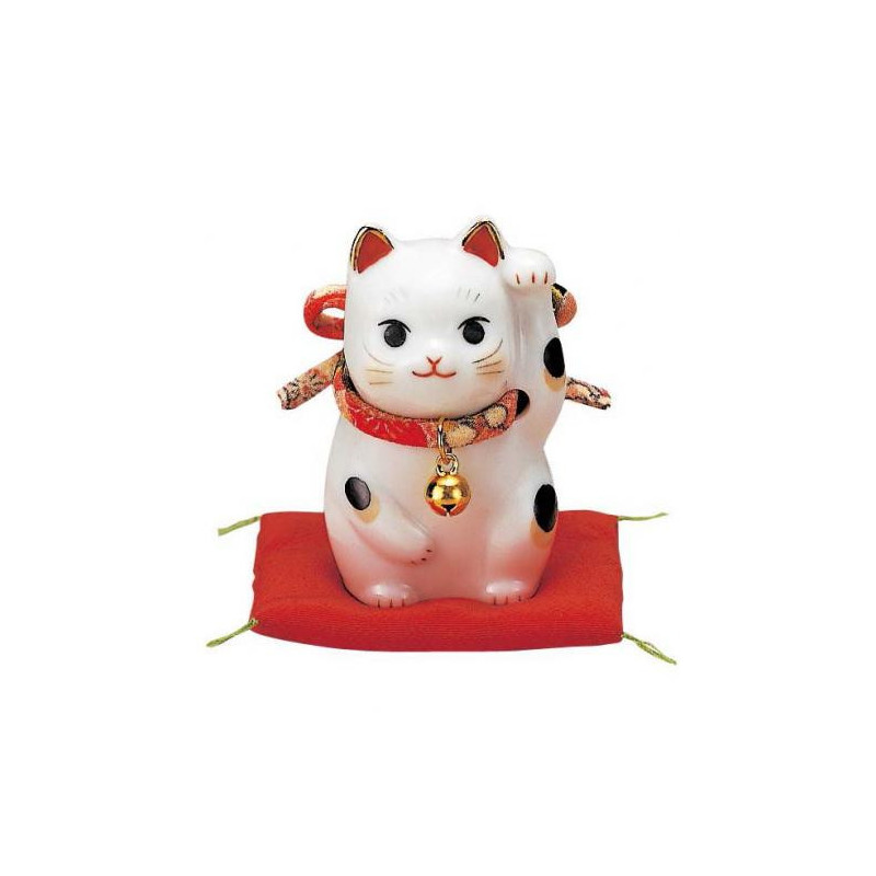 Maneki neko ChiRiMEN gauche en porcelaine japonaise (h5cm)