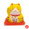 Maneki neko DAiFUKU en argile TiGRé JAUNE (h3cm)
