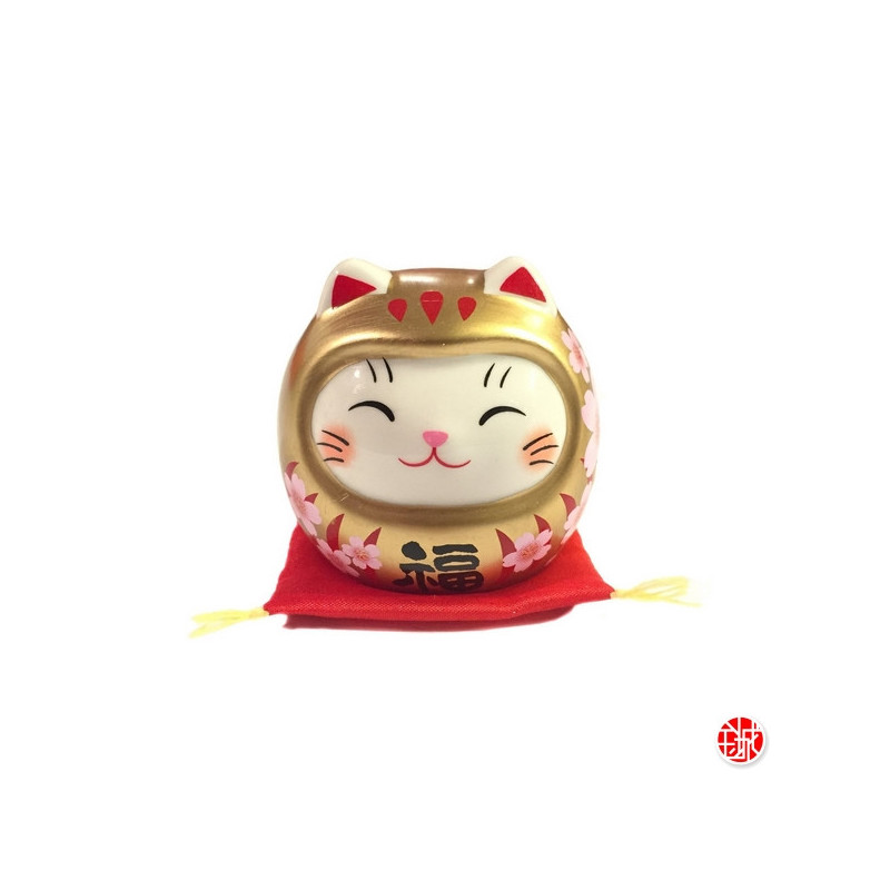 Maneki neko DARUMANEKi SAKURA doré (h5.2cm)