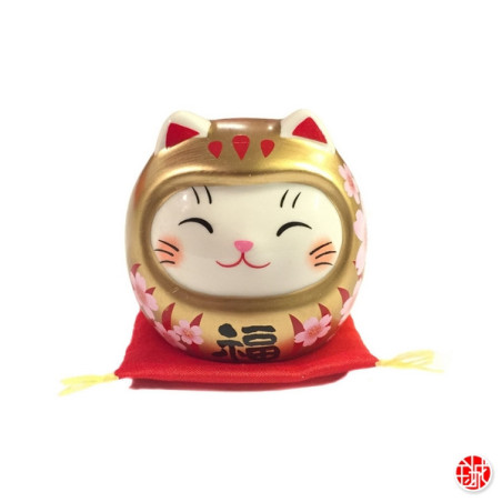 Maneki neko DARUMANEKi SAKURA doré (h5.2cm)