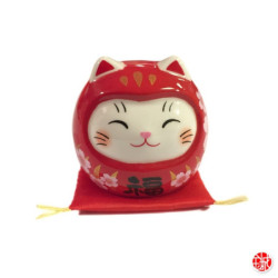 Maneki neko DARUMANEKi SAKURA rouge (h5.2cm)