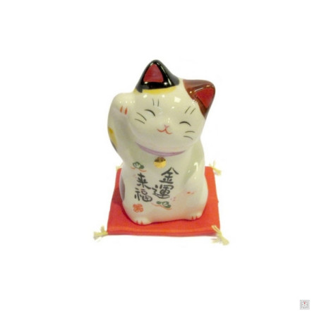 Maneki neko FORTUNE en porcelaine japonaise (h7.5cm)