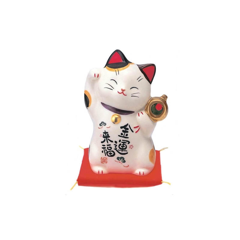 Maneki neko GRANdE FORTUNE en porcelaine japonaise (h12cm)