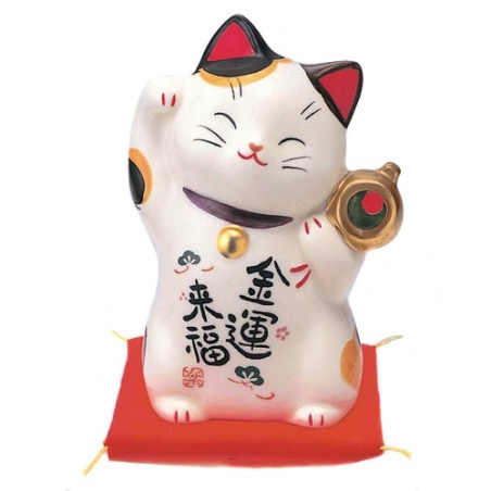 Maneki neko GRANdE FORTUNE en porcelaine japonaise (h12cm)
