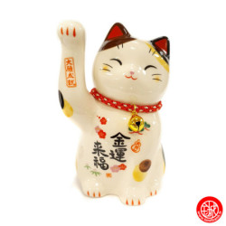 Maneki neko GRANdE FORTUNE MiKé en porcelaine japonaise (h12cm)