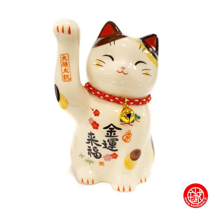 Maneki neko GRANdE FORTUNE MiKé en porcelaine japonaise (h12cm)
