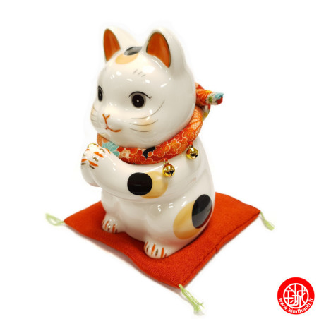 Maneki neko PRièRE en porcelaine japonaise h15cm
